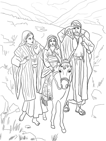 Holy Family Returns To Nazareth Coloring Page